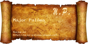 Major Palóma névjegykártya