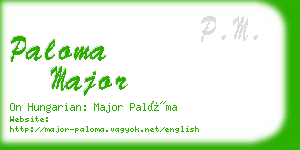 paloma major business card